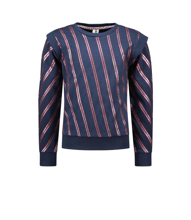 B.Nosy Meisjes sweater glitter streep - Sweet stripe