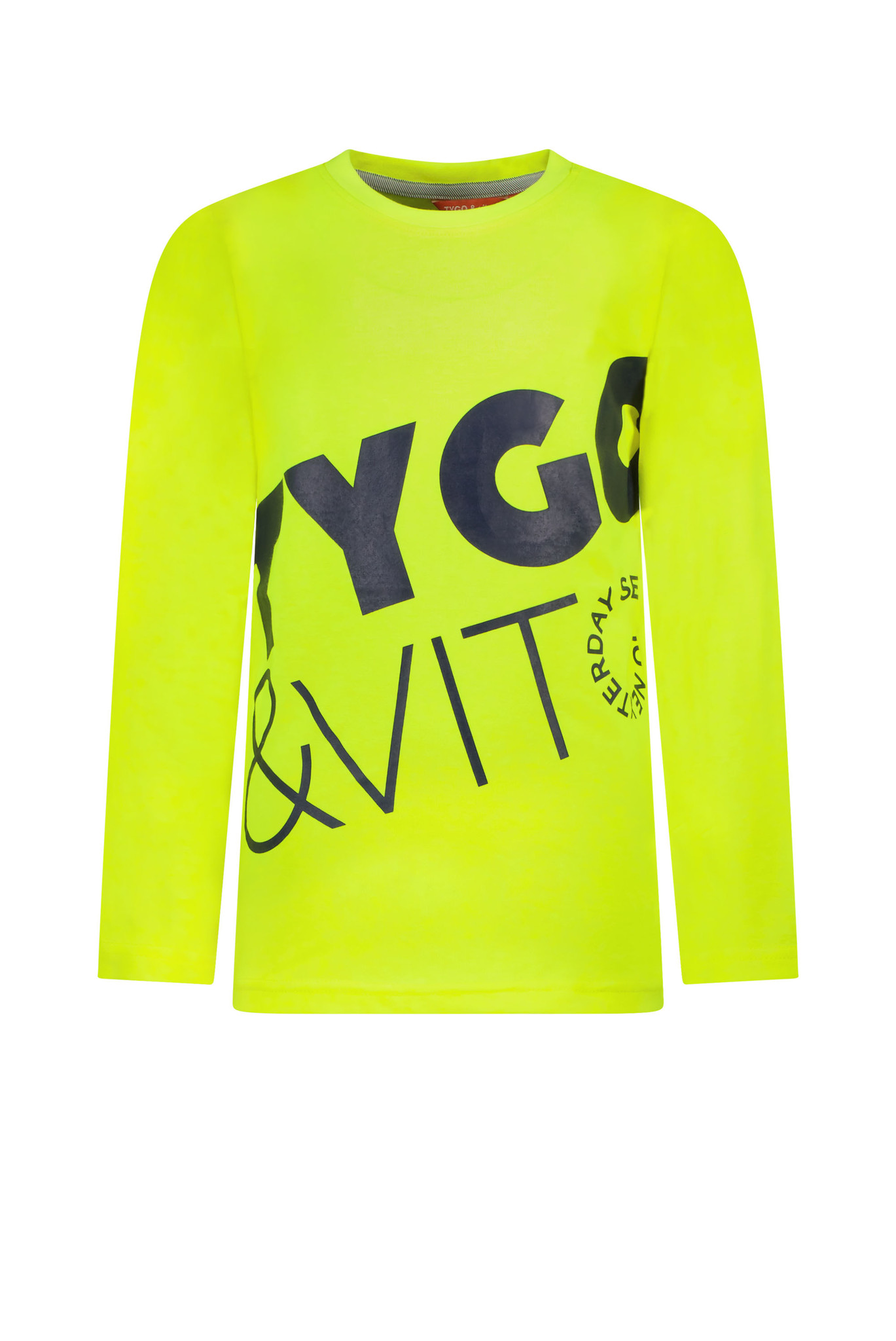 Tygo & Vito Jongens shirt neon bodyprint - Safety geel Tygo & Vito Jongens shirt neon bodyprint - Safety geel