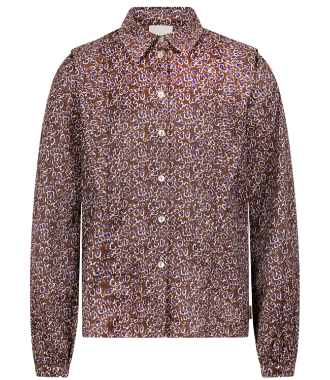 AI&KO Meisjes blouse - Larah Pes - Bitter Chocolade