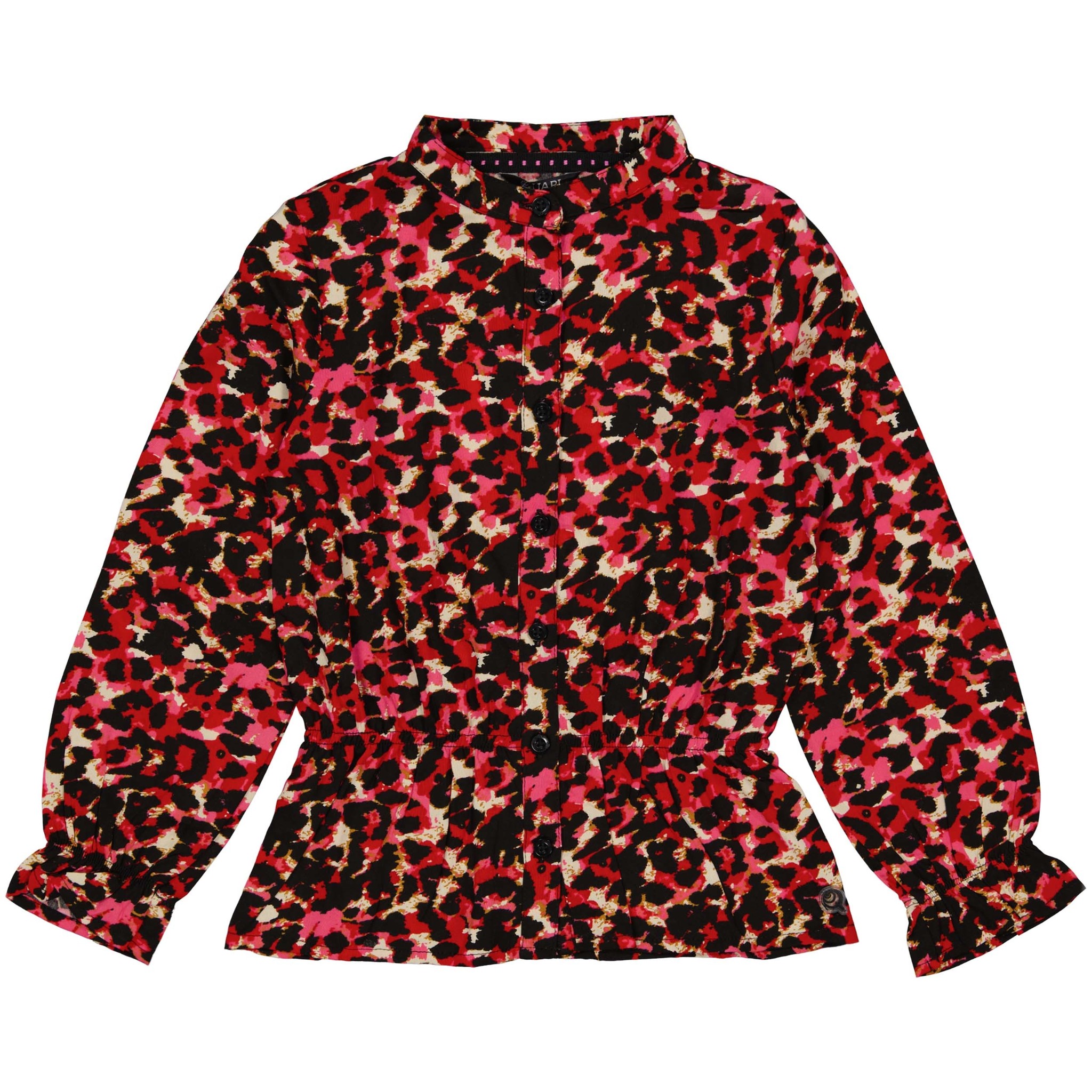 Quapi Meisjes blouse - Riviera - AOP luipaard roze
