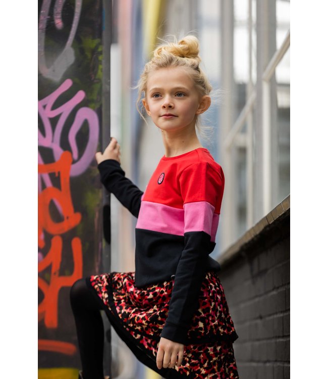 Quapi Meisjes rok - Rune - AOP luipaard roze