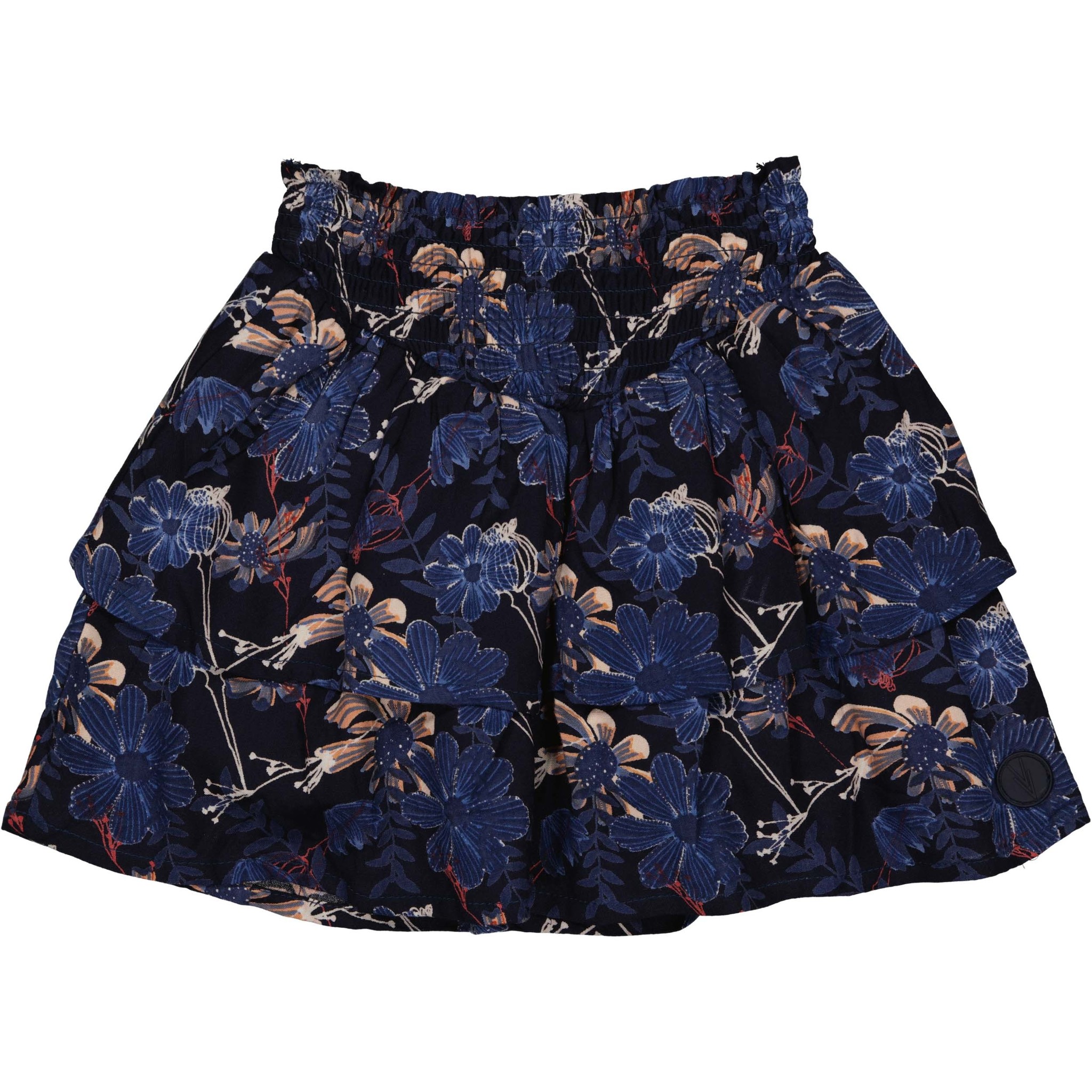 LEVV Little Meisjes rok - Blanca - AOP donker blauw bloemen