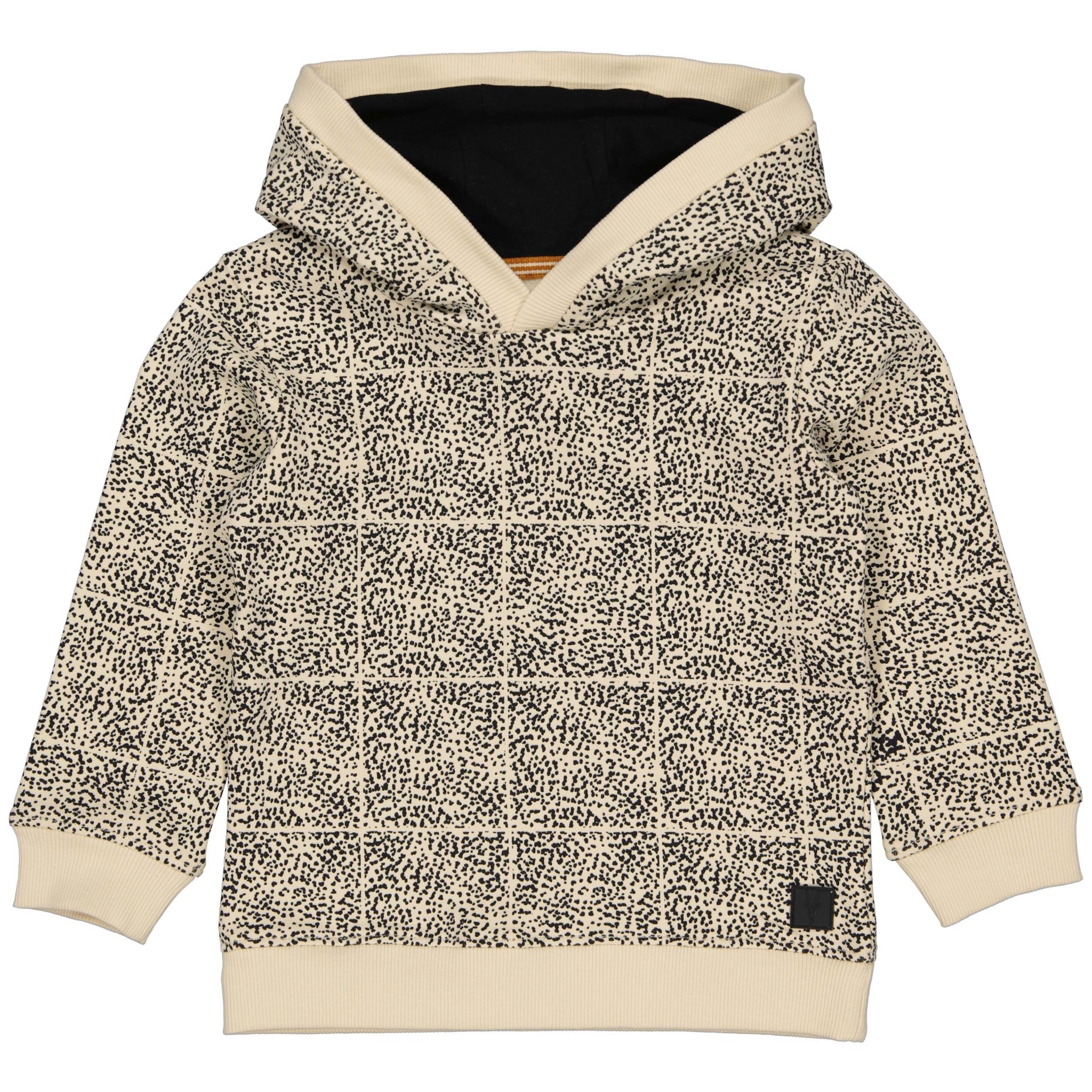 LEVV Little Jongens sweater - Beno - AOP creme geruit