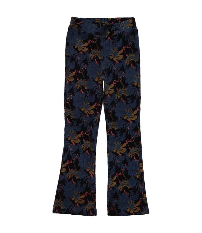 LEVV Meisjes broek - Axelle - AOP donker blauw bloemen