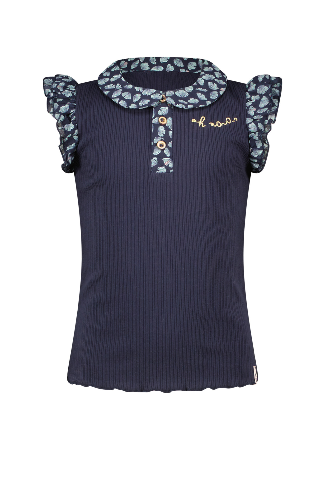NoNo Meisjes t-shirt rib - Kami - Navy blauw NoNo Meisjes t-shirt rib - Kami - Navy blauw