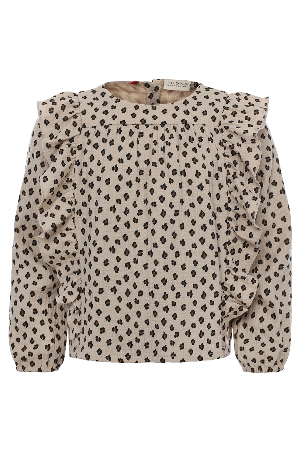 Looxs Revolution 2301-7108-944 Meisjes Blouse - Maat 110 - beige dessin van Katoen