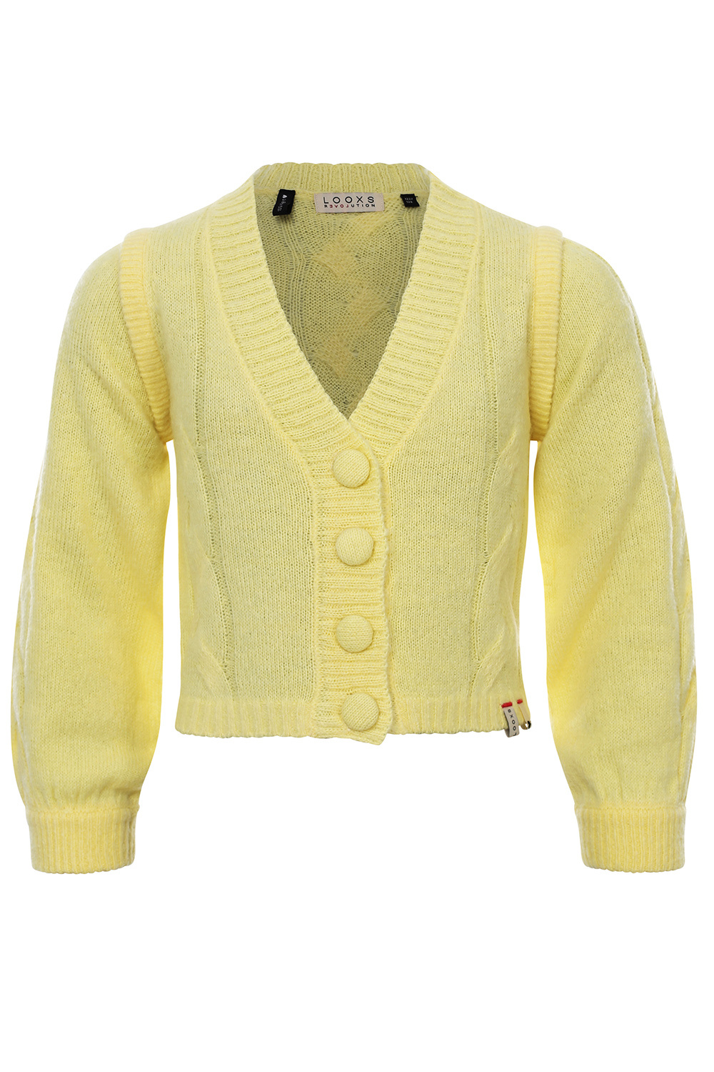 Looxs Revolution 2301-5305-513 Meisjes Sweater/Vest - Maat 128 - Geel van Wol