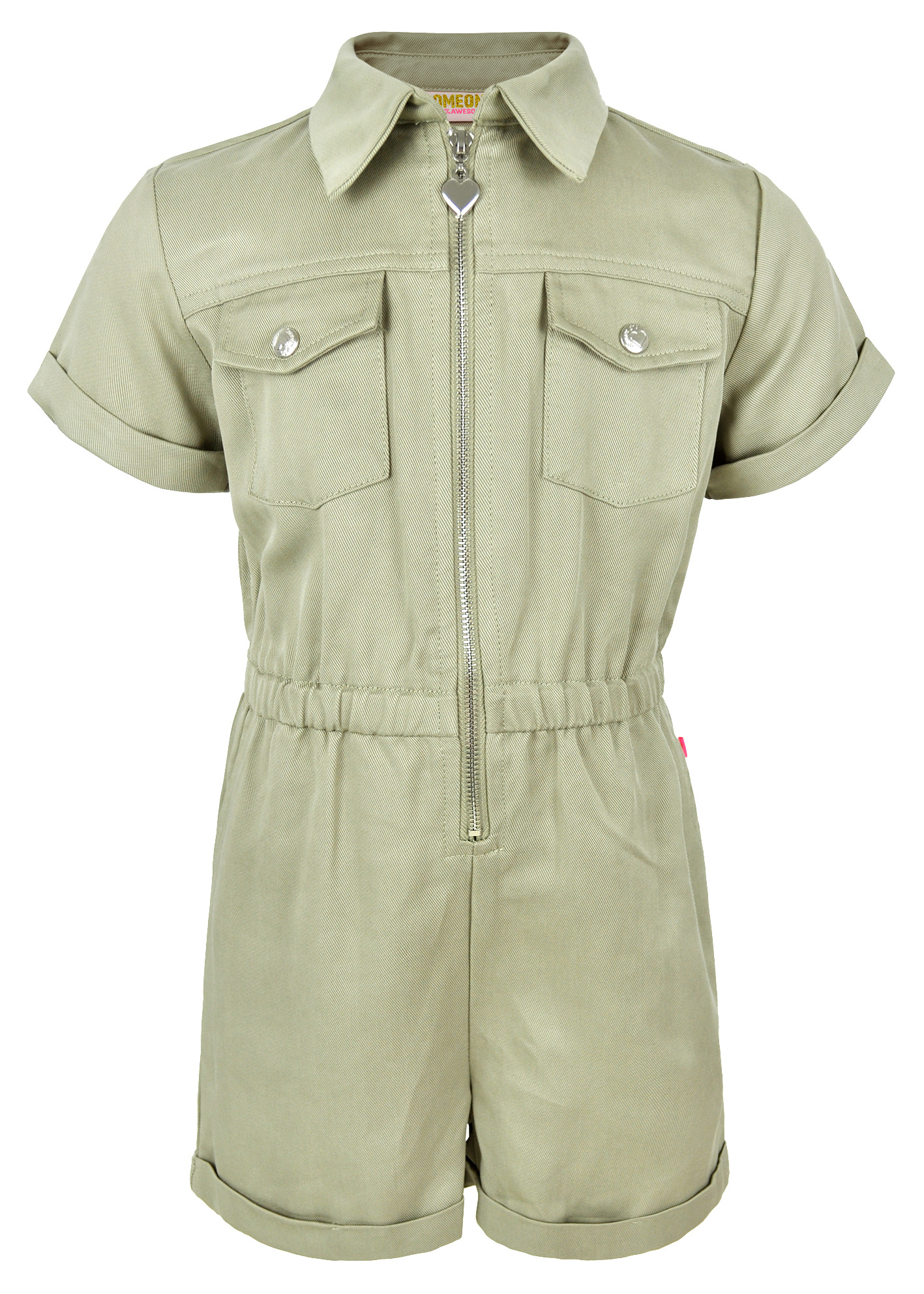 Someone Meisjes jumpsuit - Tianna-SG-64-F - Zacht khaki denim Someone Meisjes jumpsuit - Tianna-SG-64-F - Zacht khaki denim