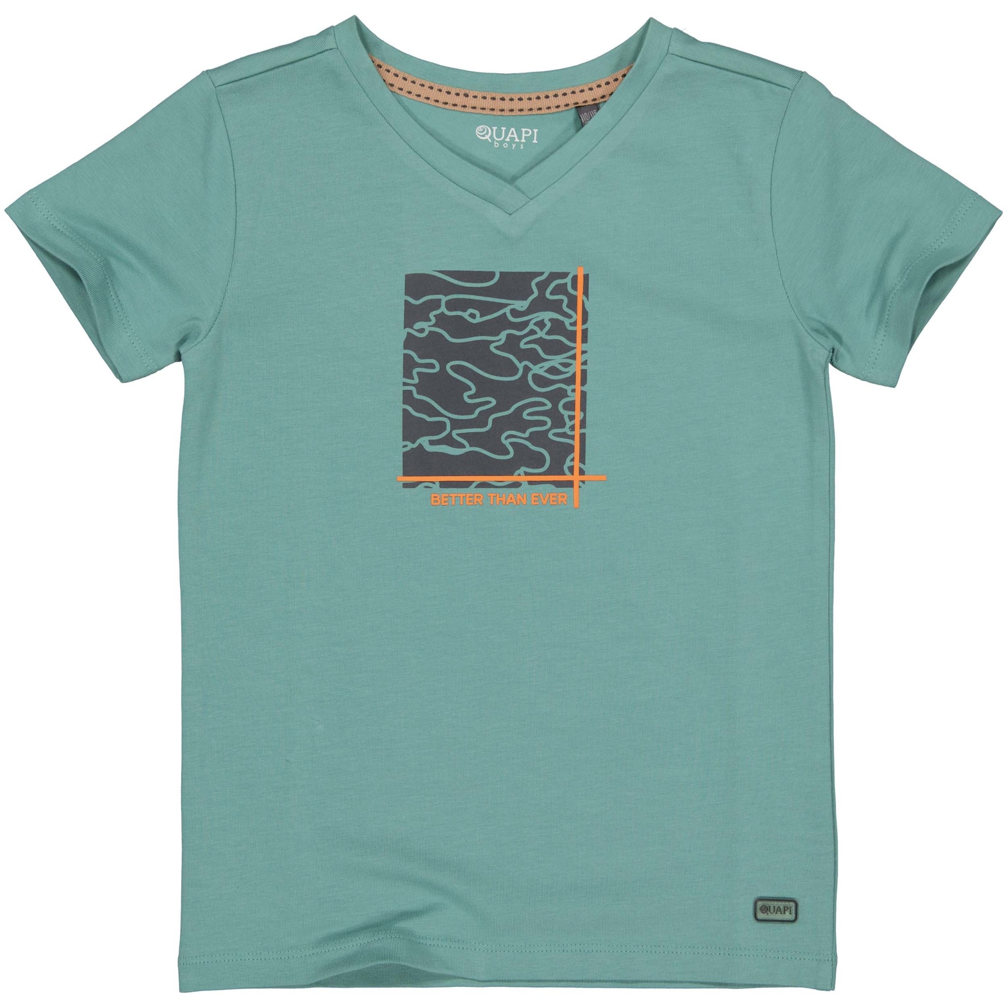 Quapi Jongens t-shirt - Tanos - Groen oil Quapi Jongens t-shirt - Tanos - Groen oil