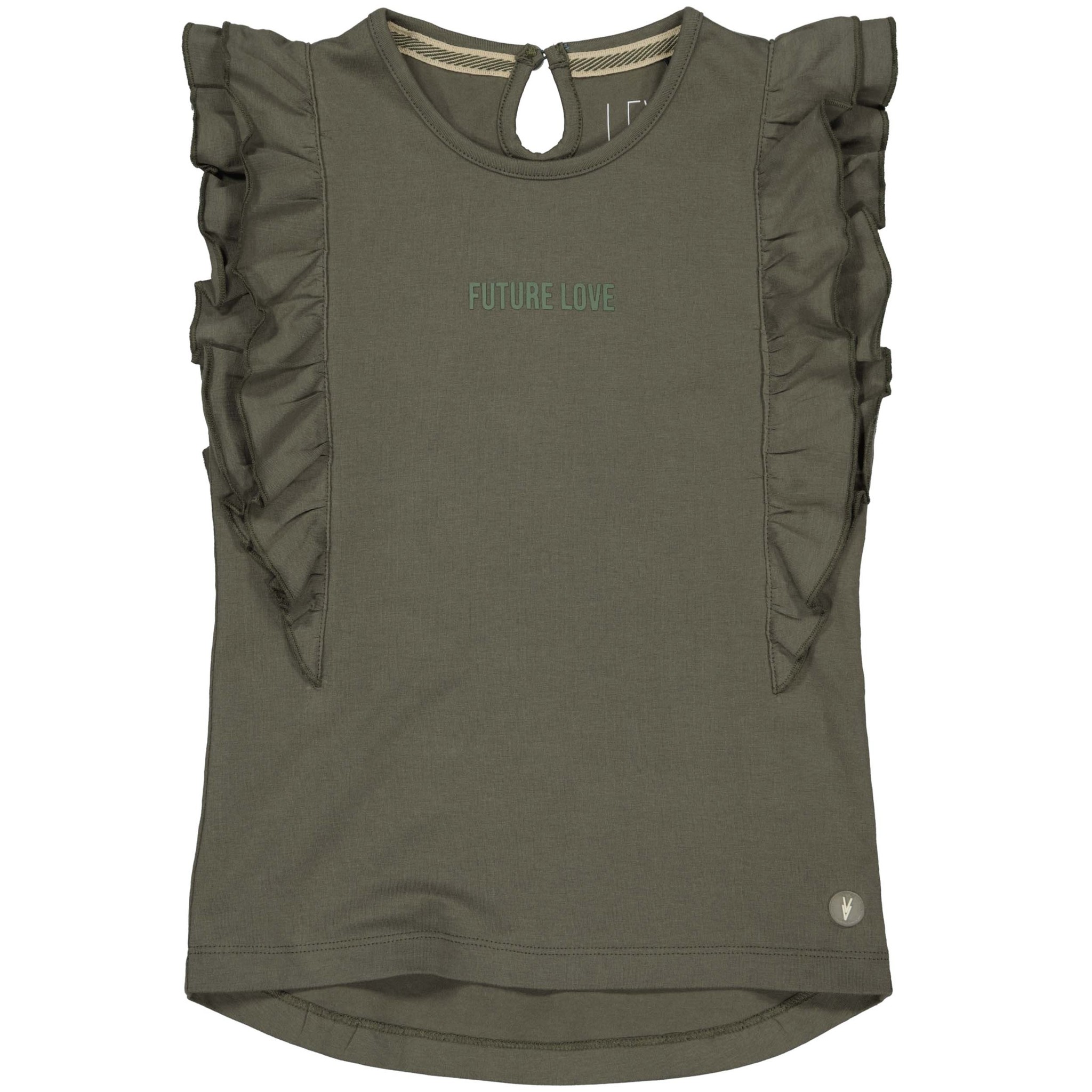 LEVV Little Meisjes t-shirt - Elvira - Groen basil LEVV Little Meisjes t-shirt - Elvira - Groen basil