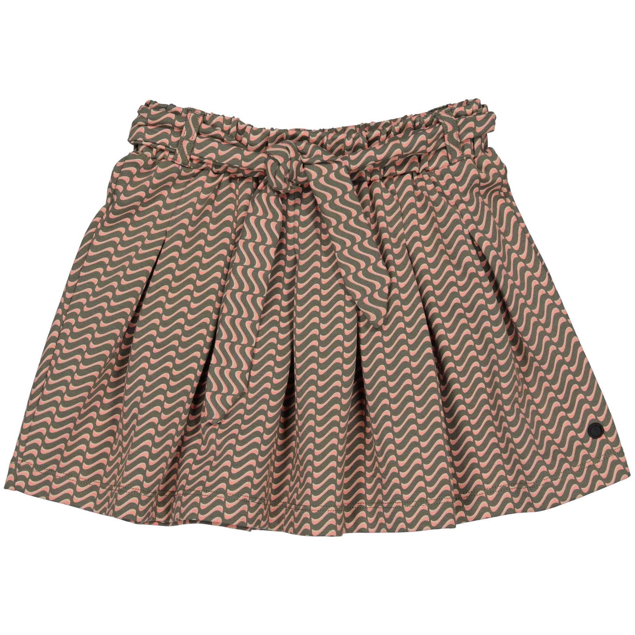 LEVV Little Meisjes rok - Evie - AOP Basil groen geomatric LEVV Little Meisjes rok - Evie - AOP Basil groen geomatric
