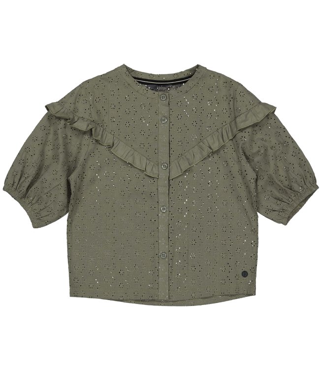 LEVV Meisjes blouse - Daphne - Groen basil