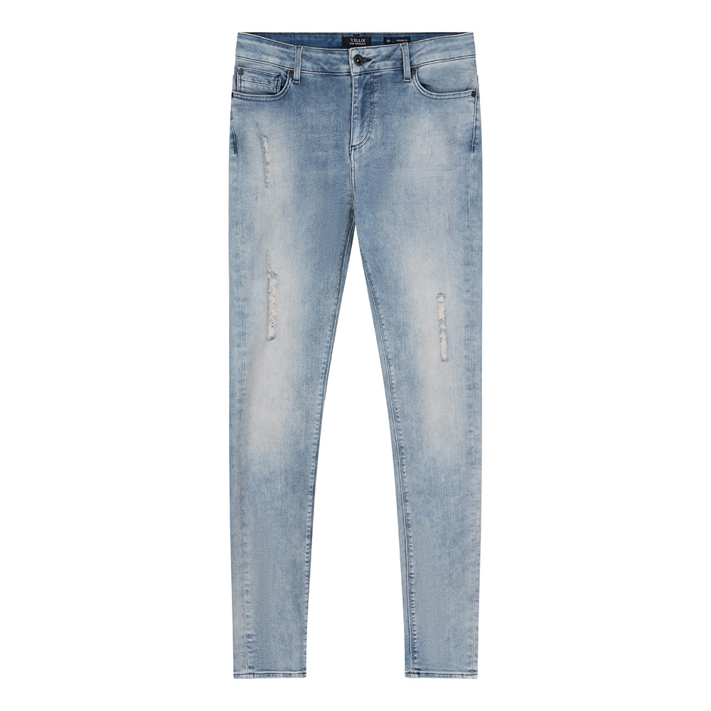 Rellix Jongens jeans broek Dean tapered - Damaged licht denim