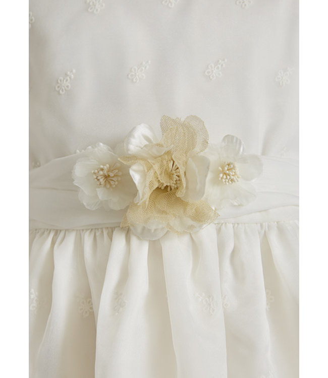 Abel & Lula Meisjes jurk organza borduursel - Wit