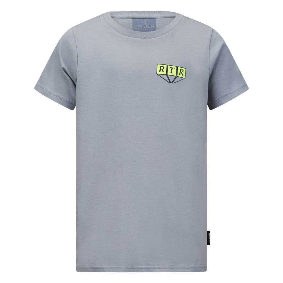 Retour Jeans Jongens t-shirt - Chiel - Licht staal Retour Jeans Jongens t-shirt - Chiel - Licht staal