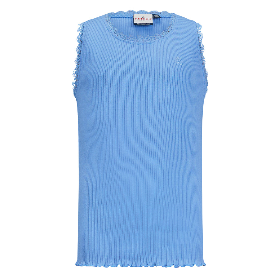Retour Jeans Meisjes top - Orlene - Corn bloemen blauw Retour Jeans Meisjes top - Orlene - Corn bloemen blauw