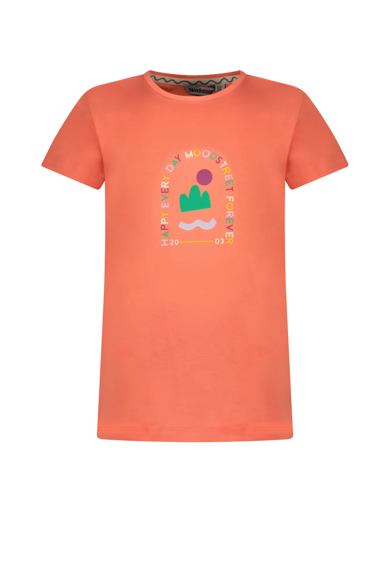 Moodstreet M302-5400 Meisjes T-shirt Coral - Maat 110/116