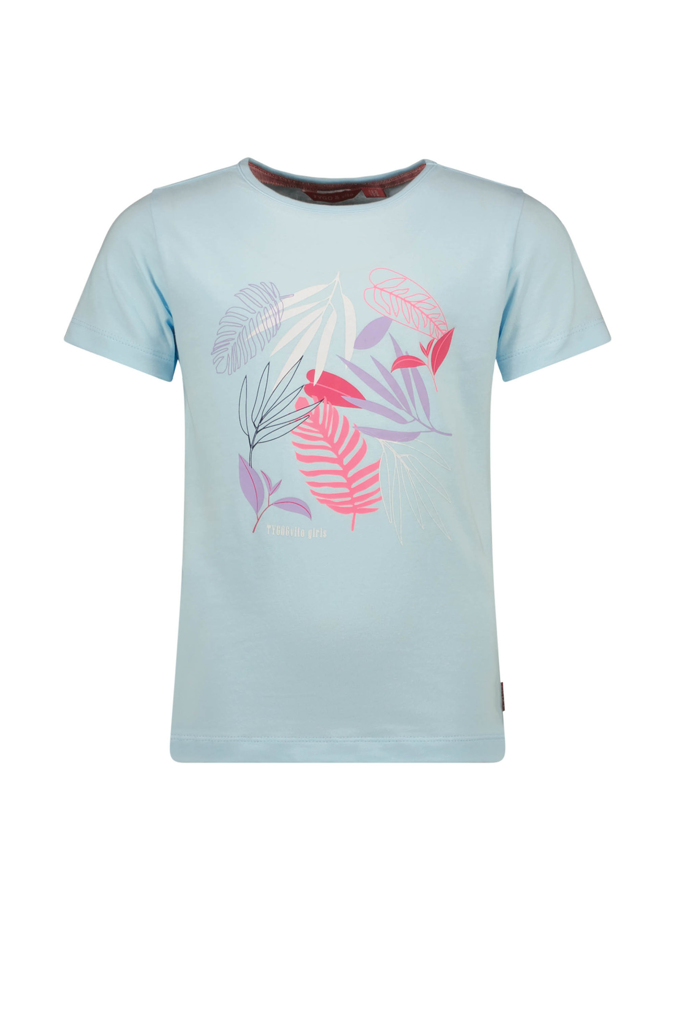 Tygo & Vito Meisjes t-shirt print - Mint blauw Tygo & Vito Meisjes t-shirt print - Mint blauw