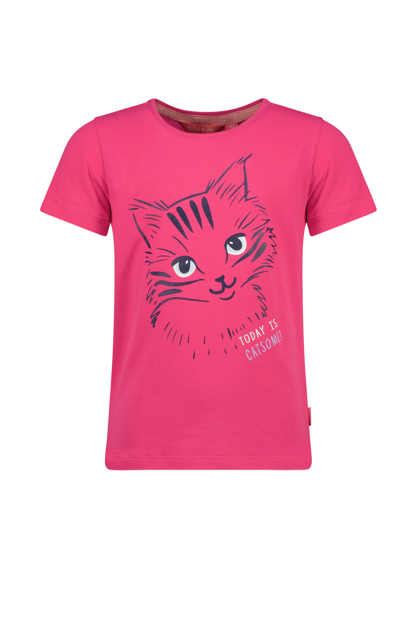 Tygo & Vito Meisjes t-shirt poes - Vibrant roze Tygo & Vito Meisjes t-shirt poes - Vibrant roze