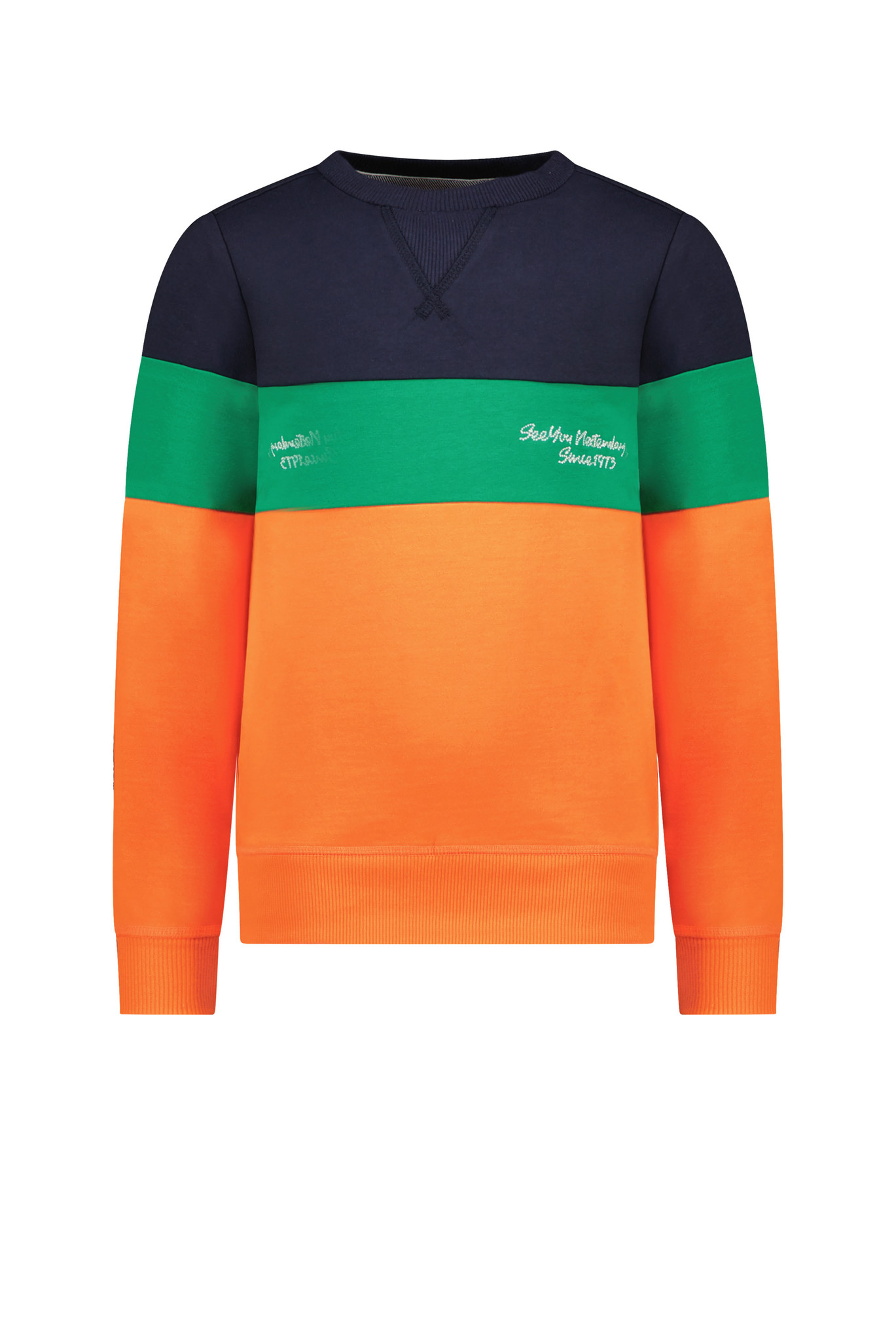 Tygo & Vito Jongens sweater colorblock - Navy blauw Tygo & Vito Jongens sweater colorblock - Navy blauw