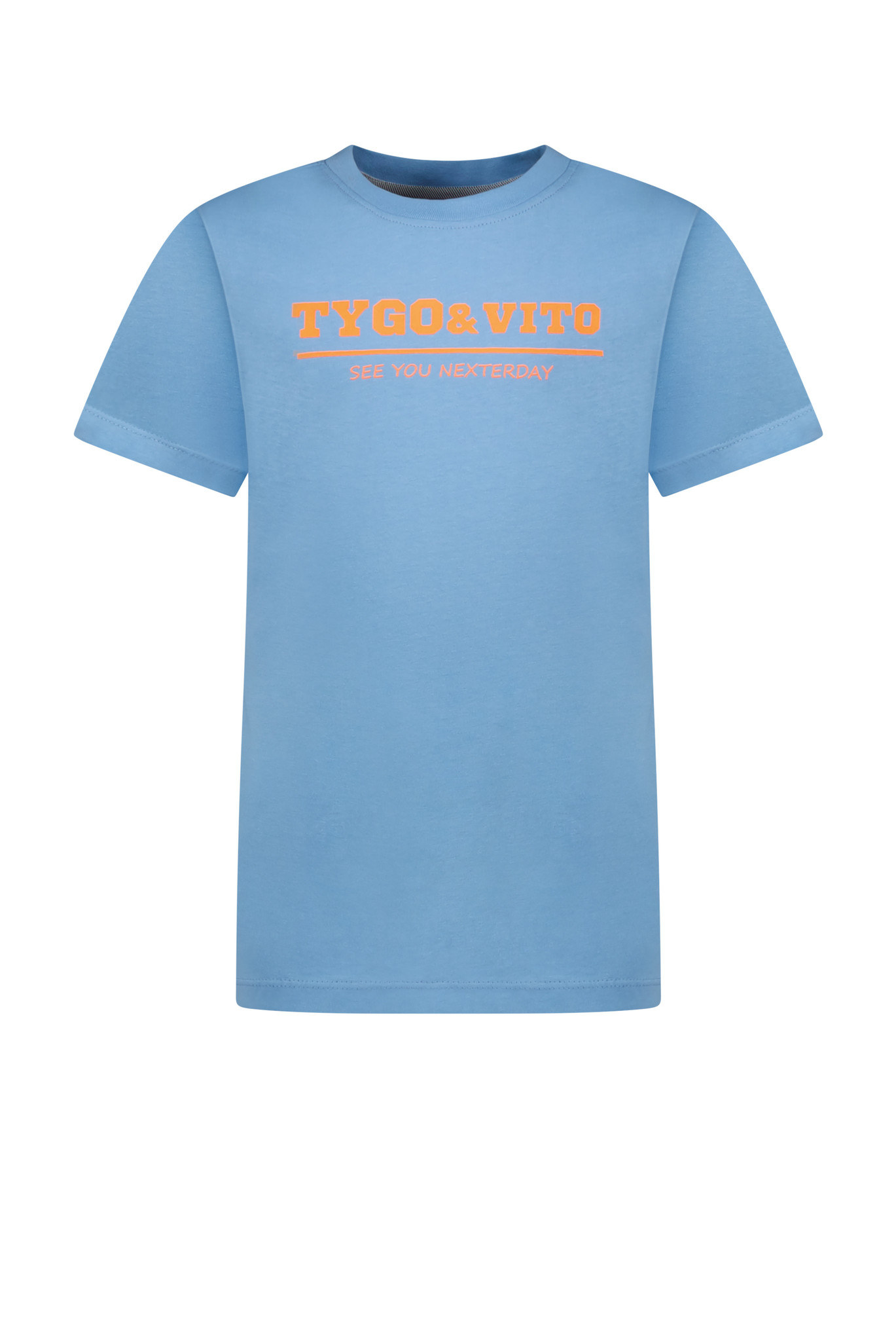 Tygo & Vito Jongens t-shirt logo - Helder blauw