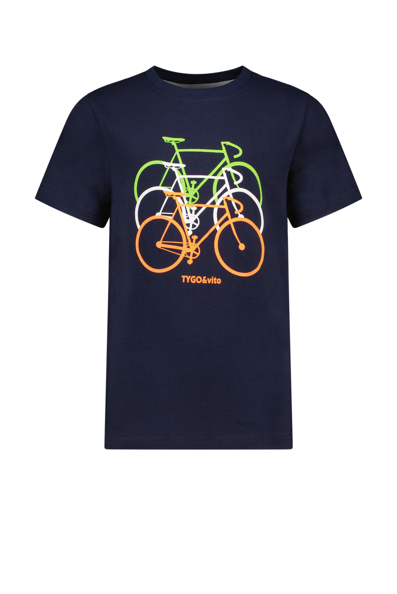 Tygo & Vito Jongens t-shirt bikes - Navy blauw