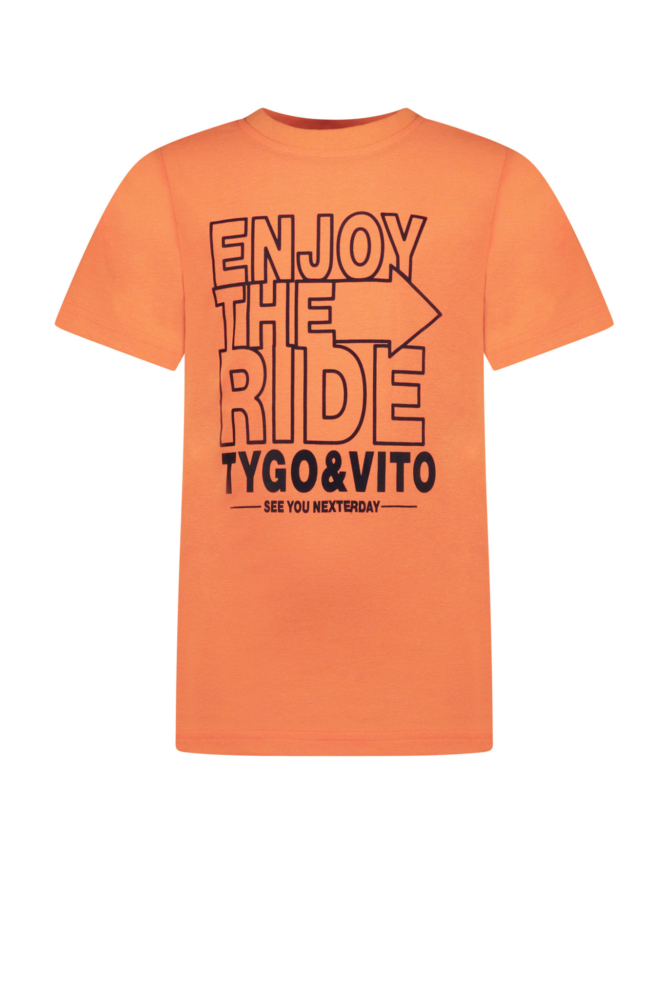 Tygo & Vito Jongens t-shirt neon - Oranje clownfish