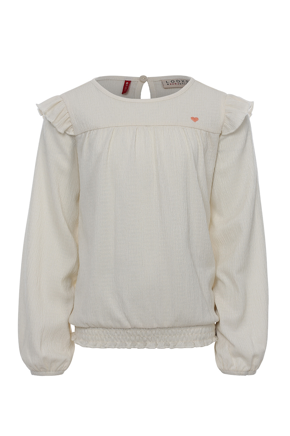 LOOXS Little Meisjes top crinkle borduursel - Warm wit LOOXS Little Meisjes top crinkle borduursel - Warm wit