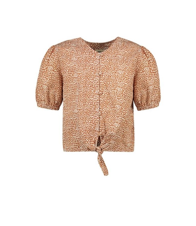 Like Flo Meisjes blouse met knoop - Camel