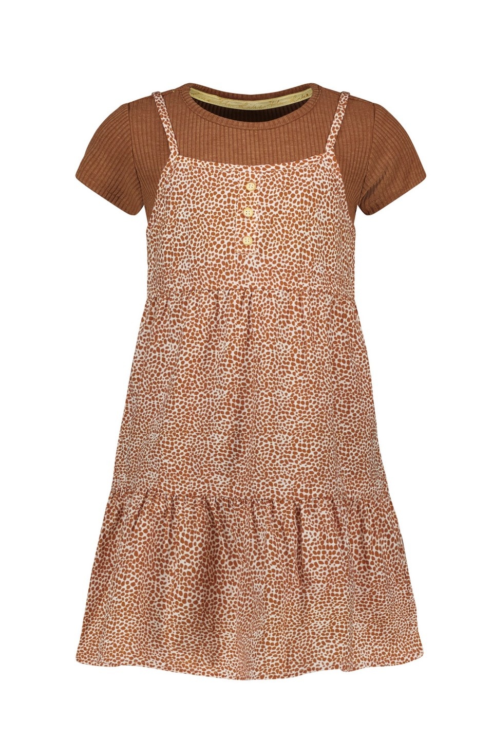 Like Flo Meisjes jurk 2-pieces AOP - Toffee Like Flo Meisjes jurk 2-pieces AOP - Toffee