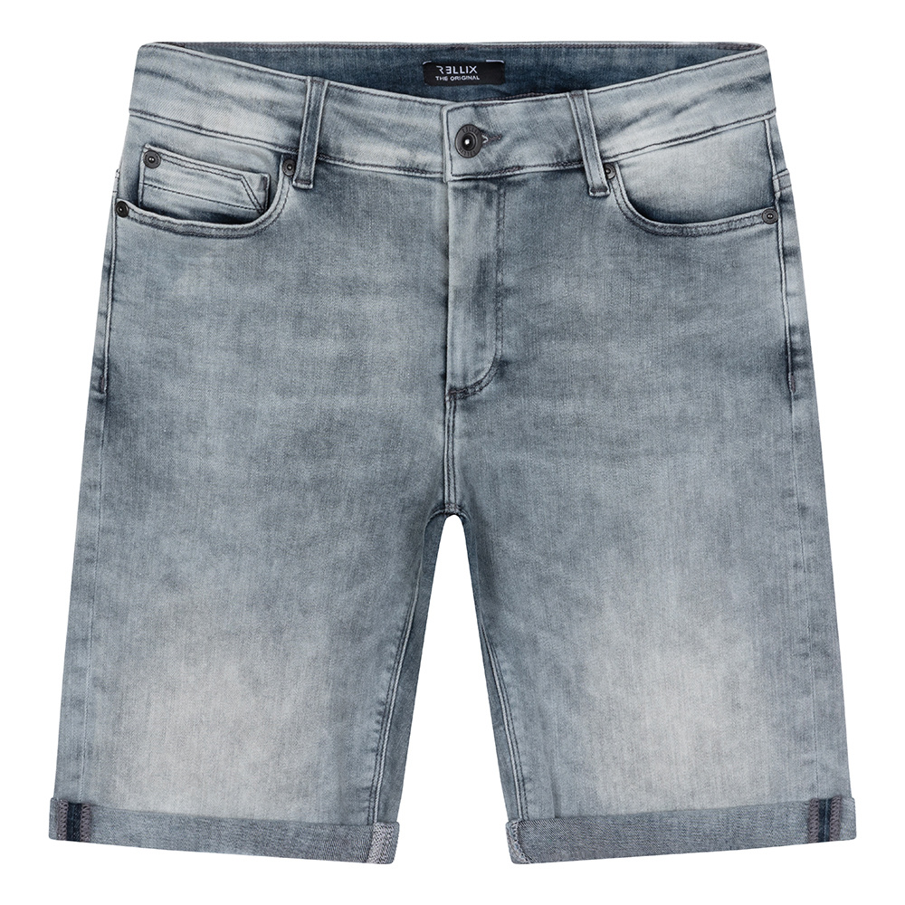 Rellix Jongens jeans short Duux - Used blauw grijs denim