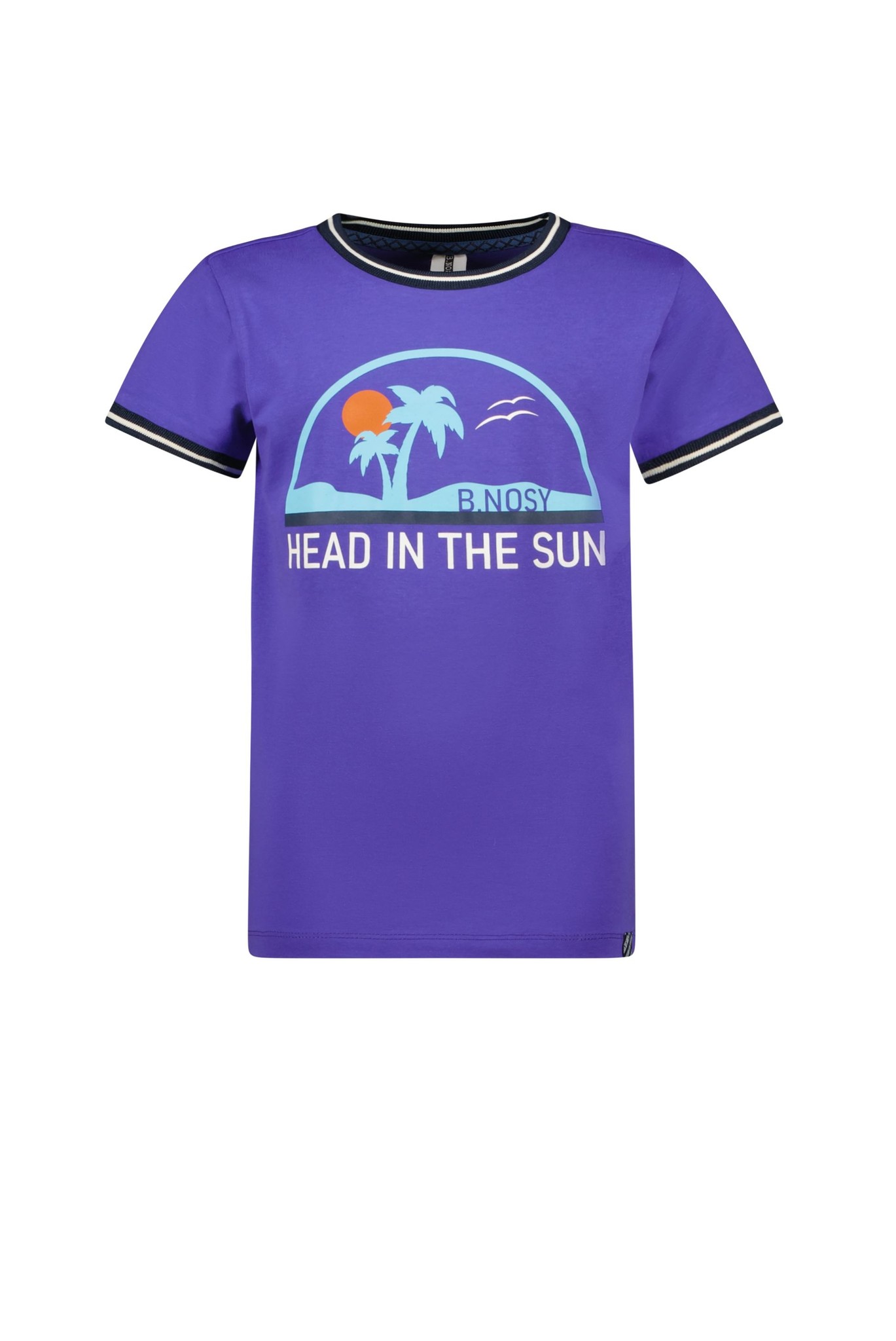 B.Nosy jongens t-shirt Head in the Sun Deep Purple