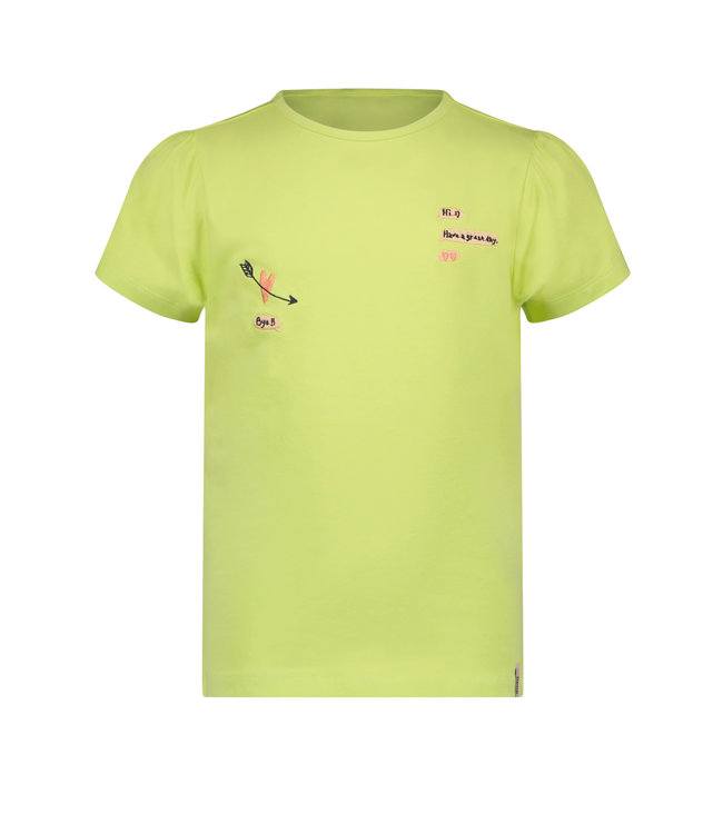 NoNo Meisjes t-shirt - Kantal - Sour lime