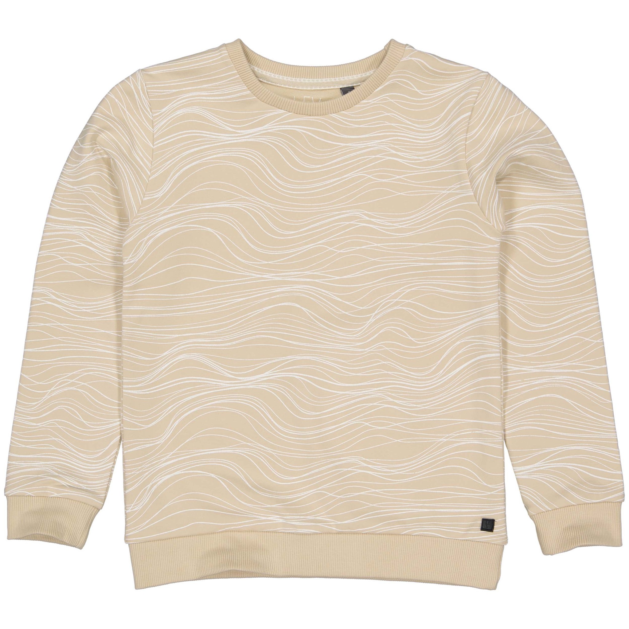 LEVV Jongens sweater - Denn - AOP Grijs zand wave