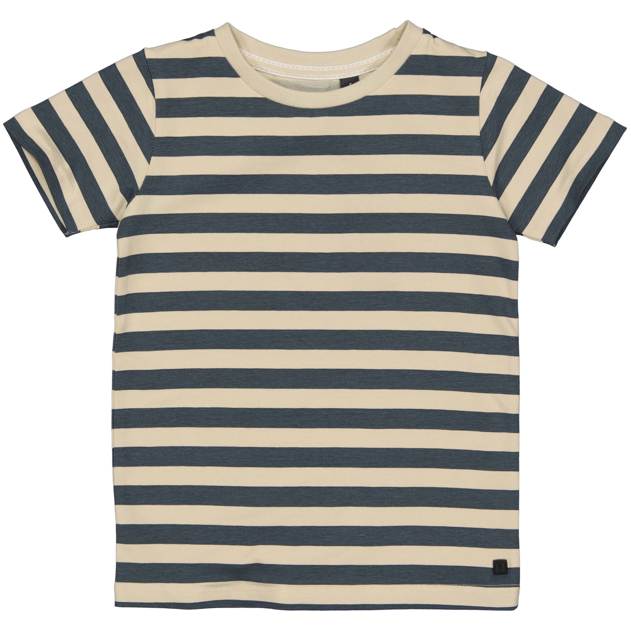 LEVV Little Jongens t-shirt - Edwin - AOP Blauw grijs gestreept