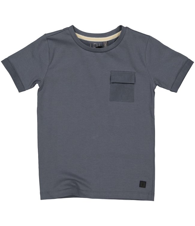 LEVV Little Jongens t-shirt - Eliaz - Blauw grijs