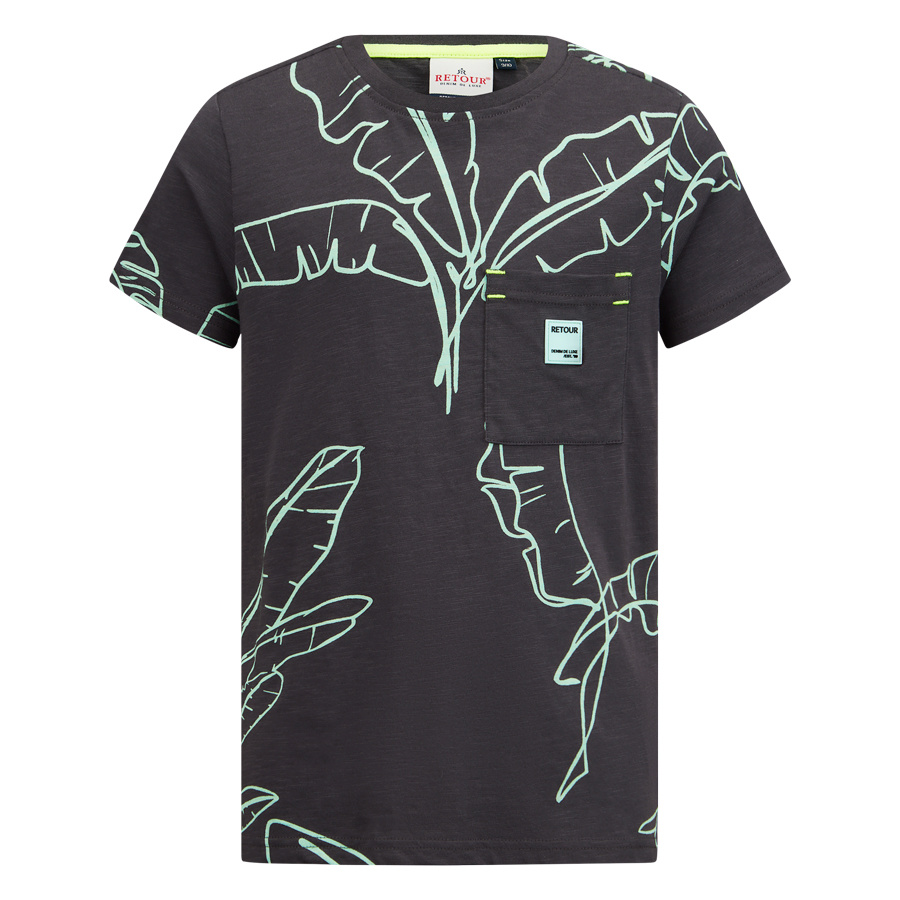 Retour Jeans Jongens t-shirt - Jimmo - Donker grijs Retour Jeans Jongens t-shirt - Jimmo - Donker grijs
