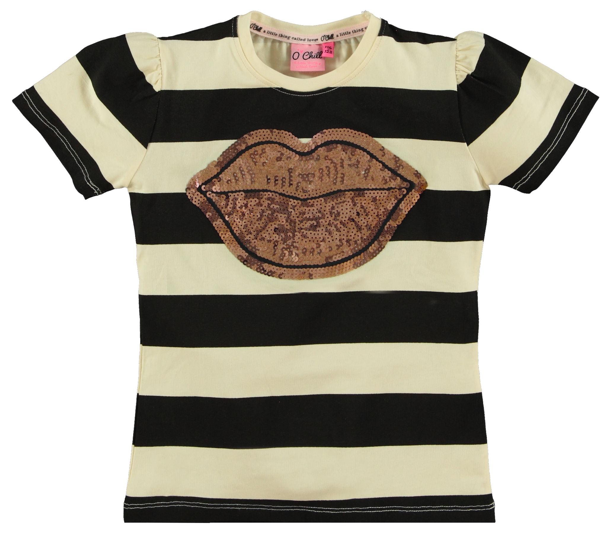 O'Chill Meisjes shirt - Raissa - Ecru/ Zwart