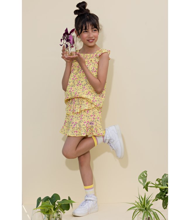 NoNo Meisjes top smock - Tommy - Lemon drop