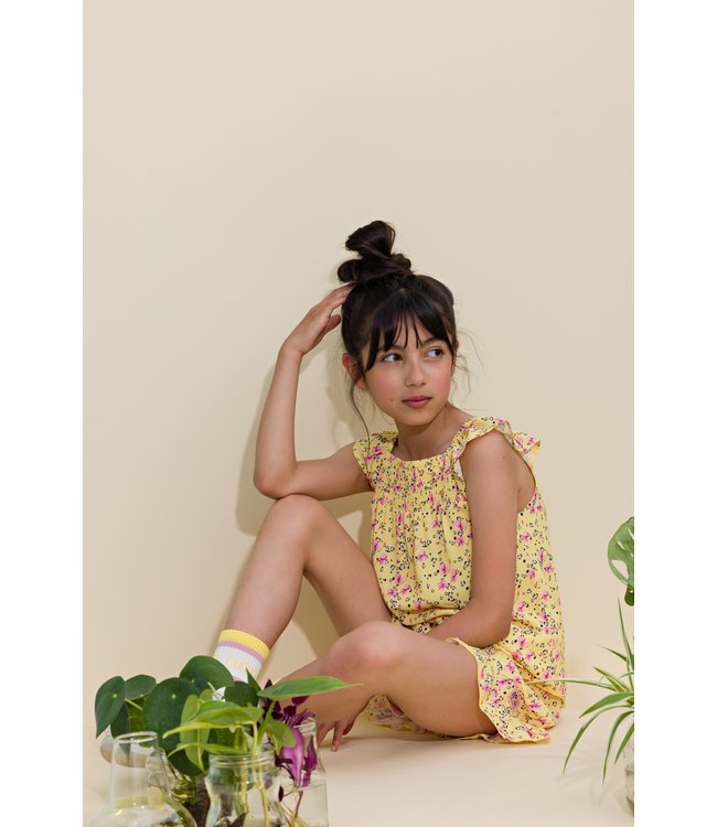NoNo Meisjes top smock - Tommy - Lemon drop