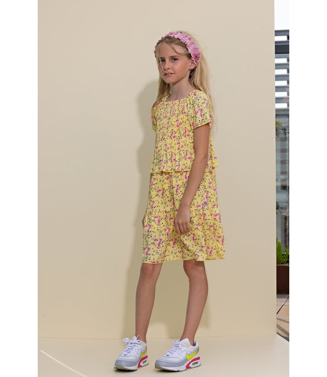 NoNo Meisjes jurk - Mill - Lemon drop