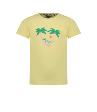 Moodstreet Meisjes t-shirt print - Sweet lemon geel