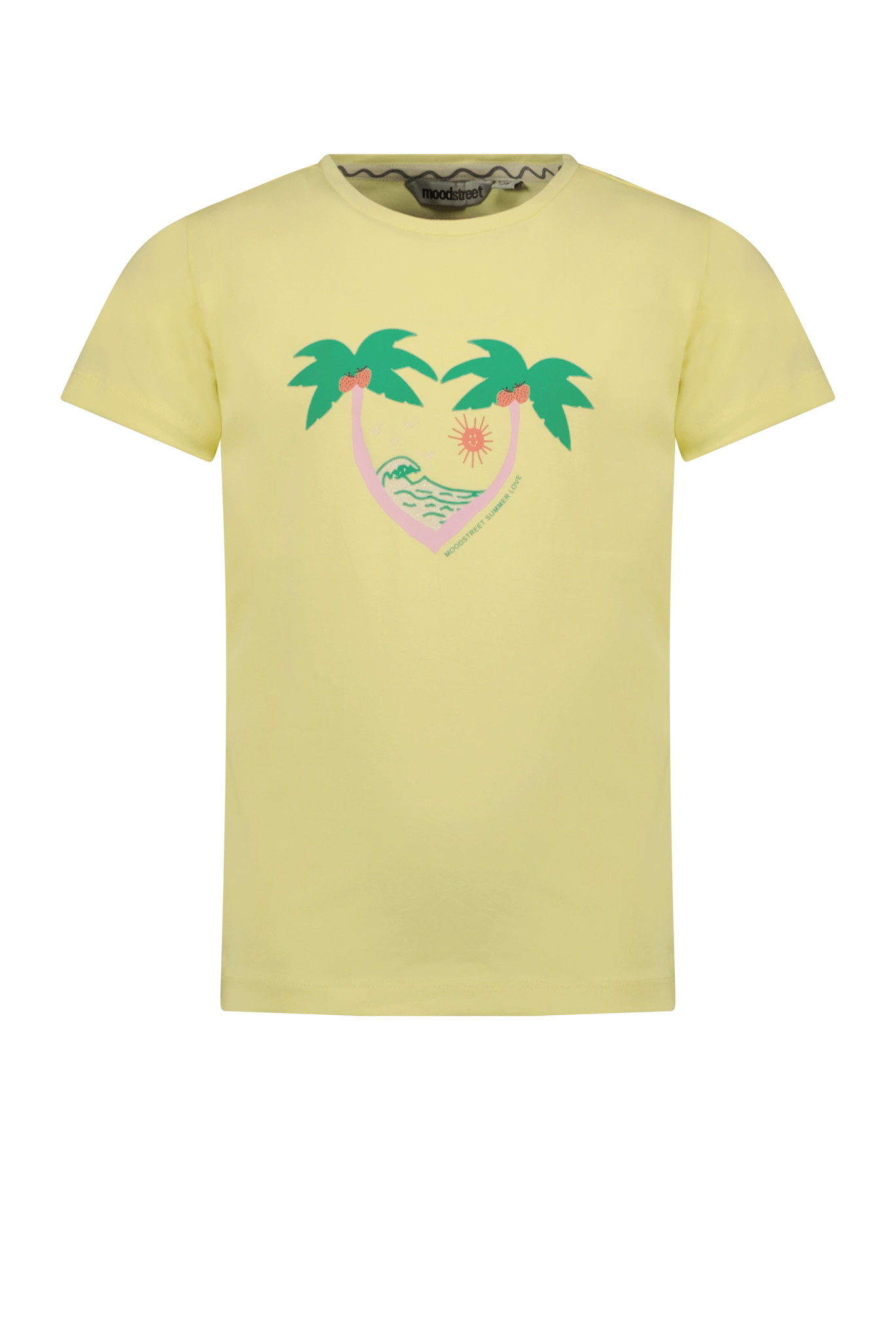 Moodstreet Meisjes t-shirt print - Sweet lemon geel