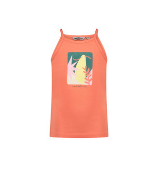 Moodstreet Meisjes tanktop print - Living koraal