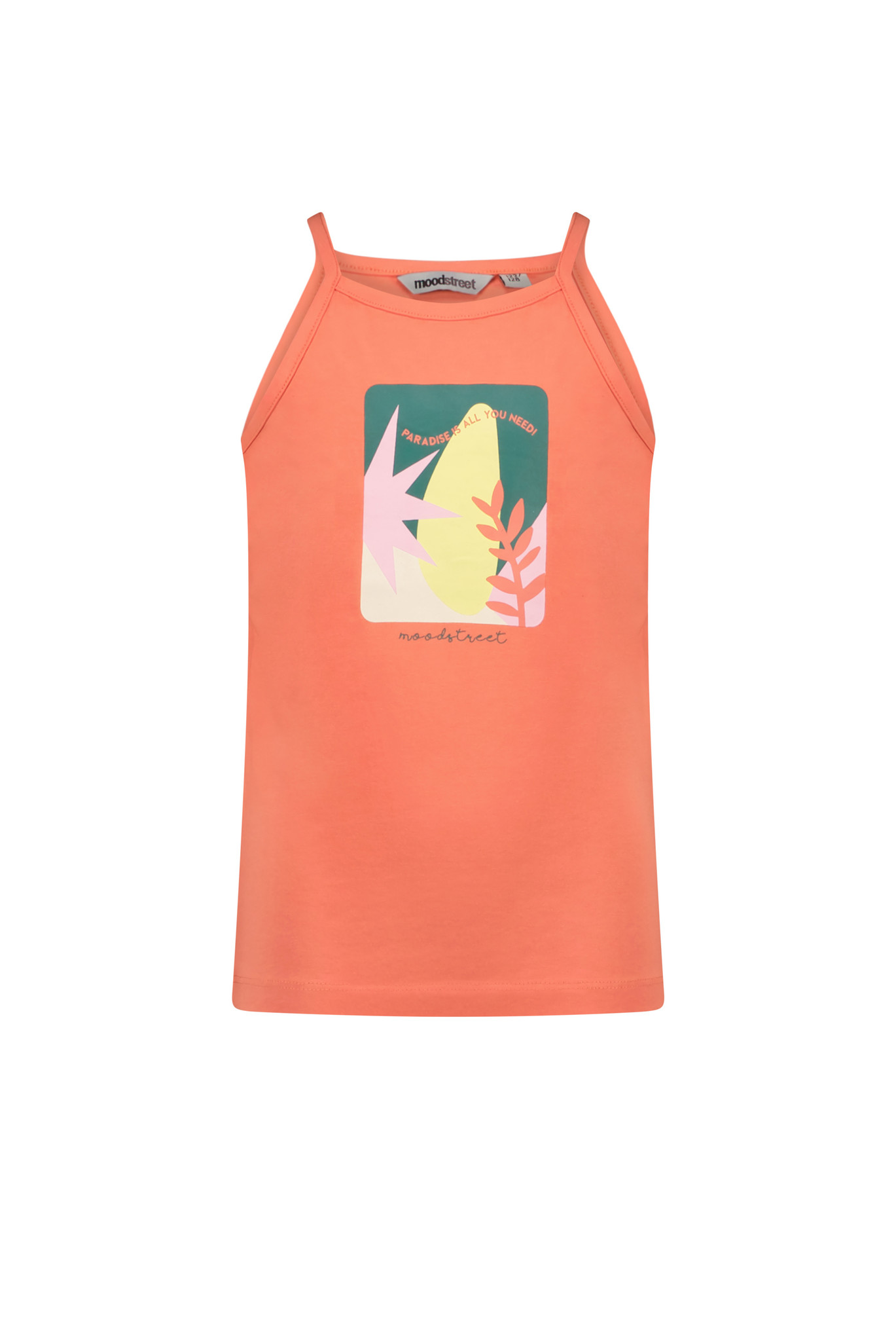 Moodstreet Meisjes tanktop print - Living koraal