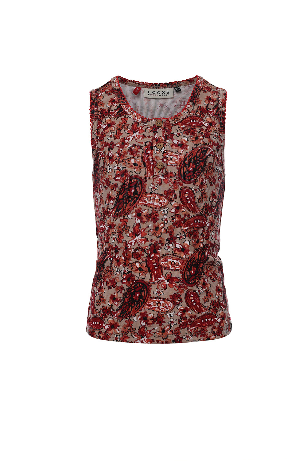 LOOXS Little Meisjes top rib - Zomer bloemen LOOXS Little Meisjes top rib - Zomer bloemen