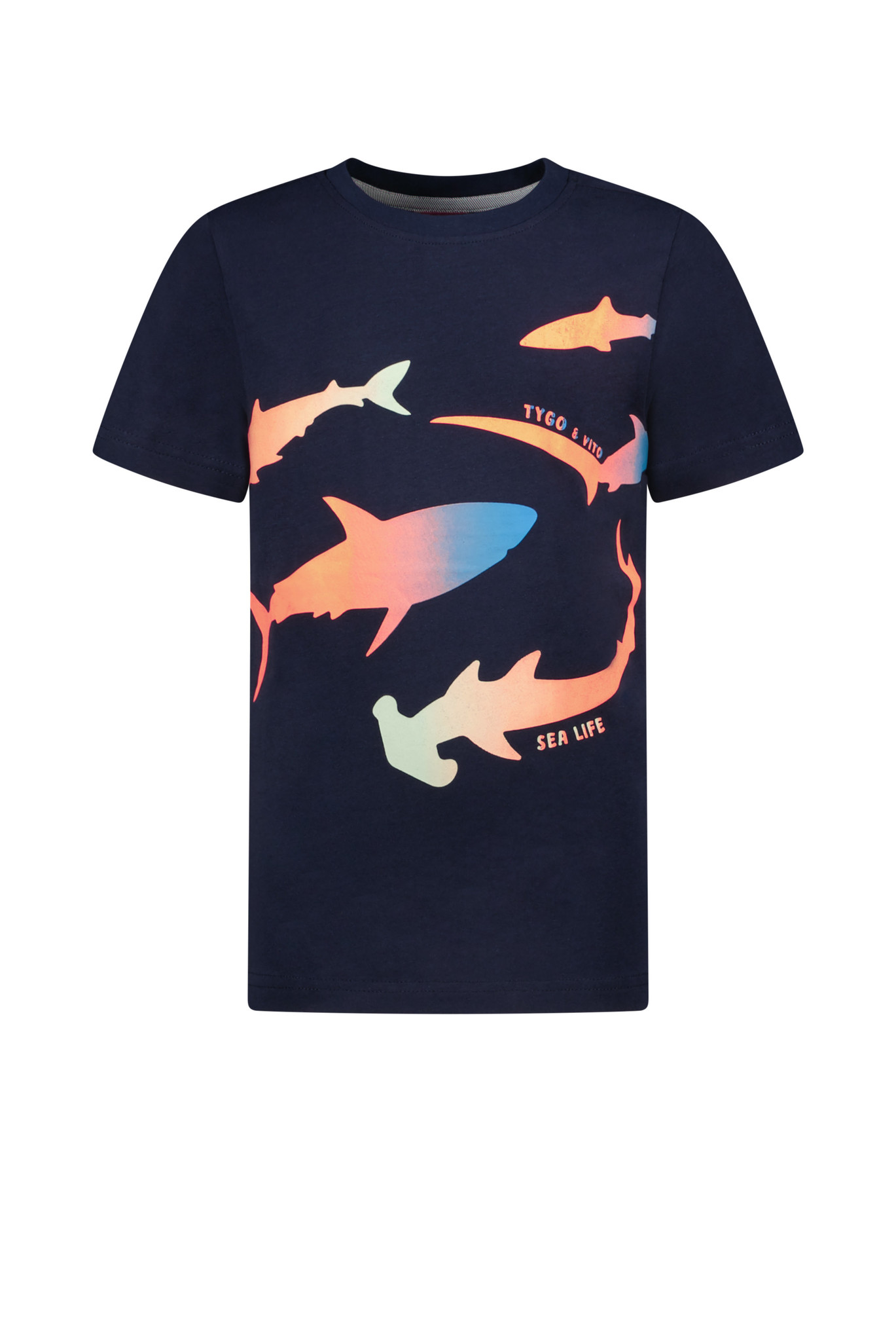 Tygo & Vito Jongens t-shirt sealife - Navy blauw