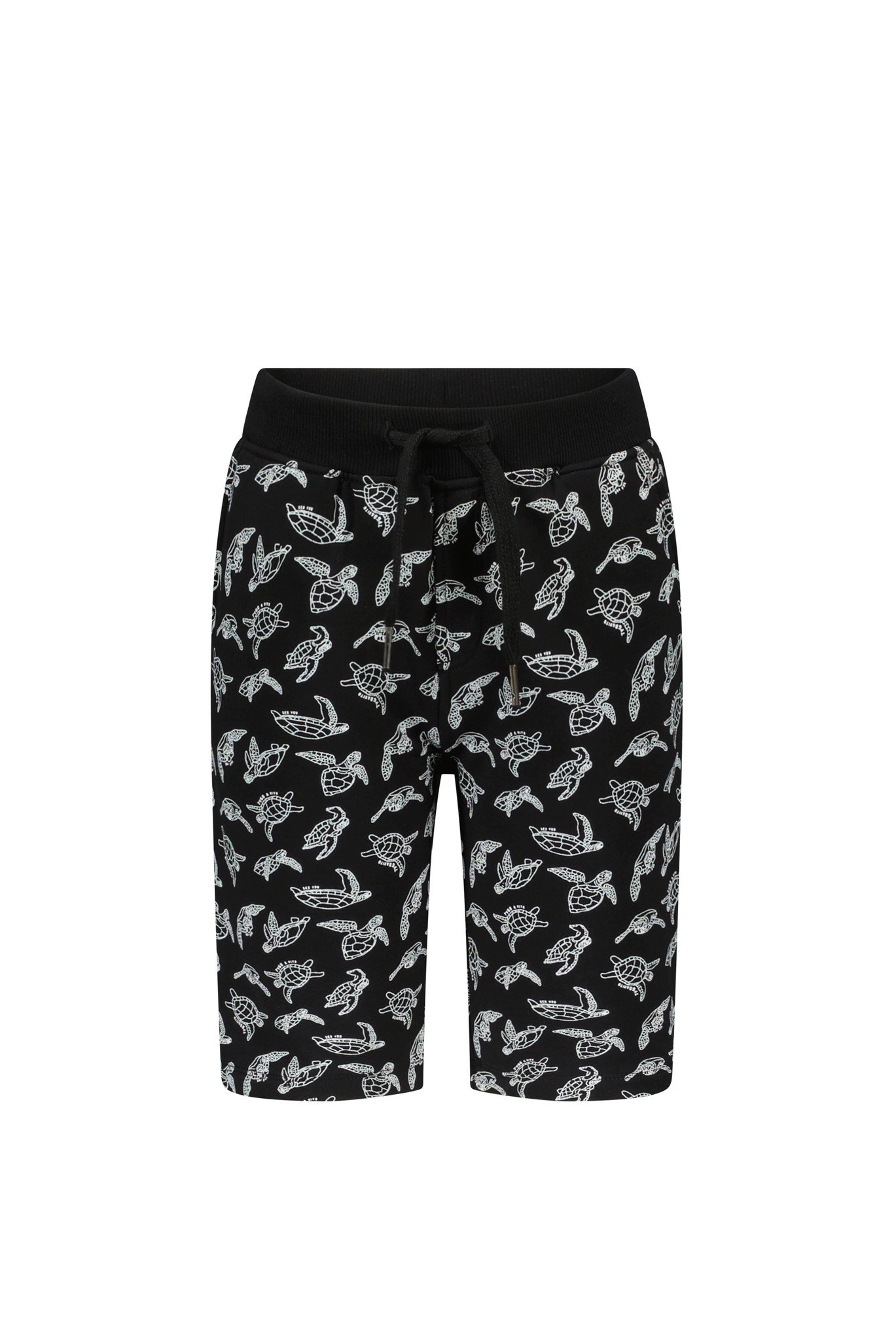 Tygo & Vito Jongens sweat short AOP olifant - Zwart