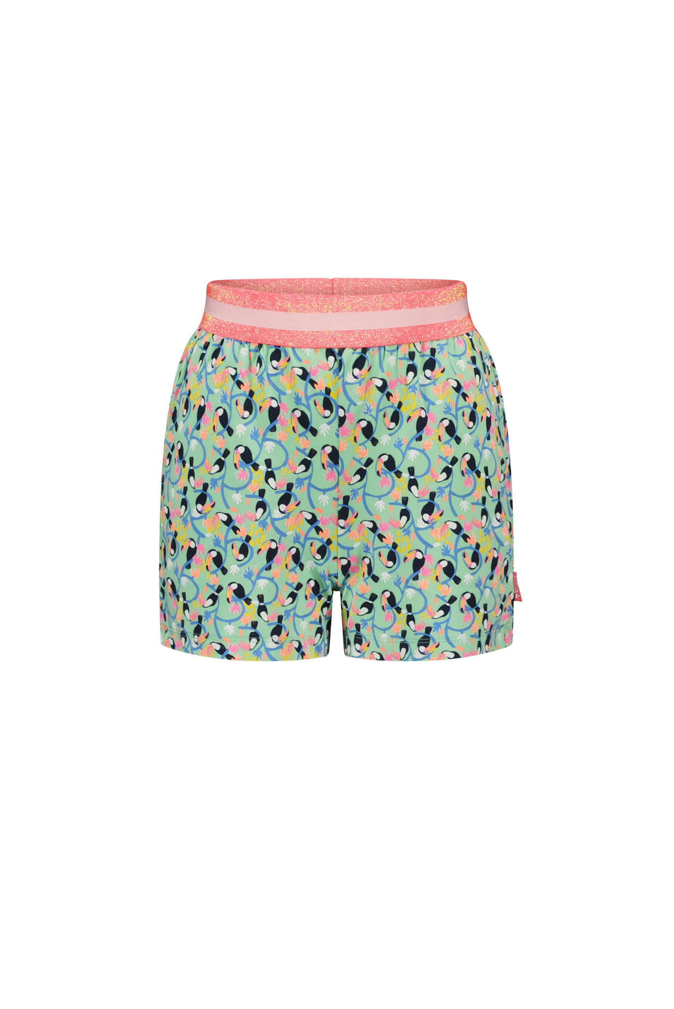 Tygo & Vito Meisjes short AOP toucan - Mint groen