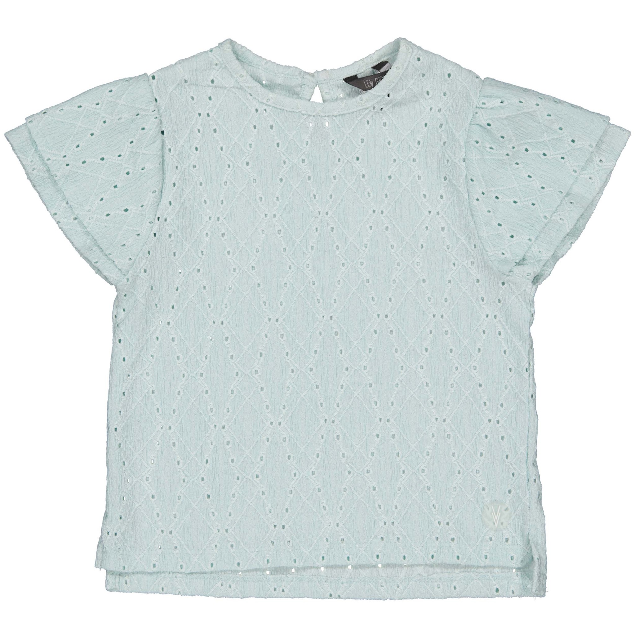 LEVV Little Meisjes blouse - Elvida - Blauw mist